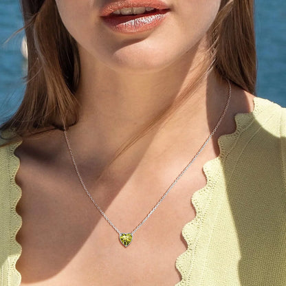 Women 925 Sterling Silver Birthstone Love Heart Necklace, Birthday Valentines Gift